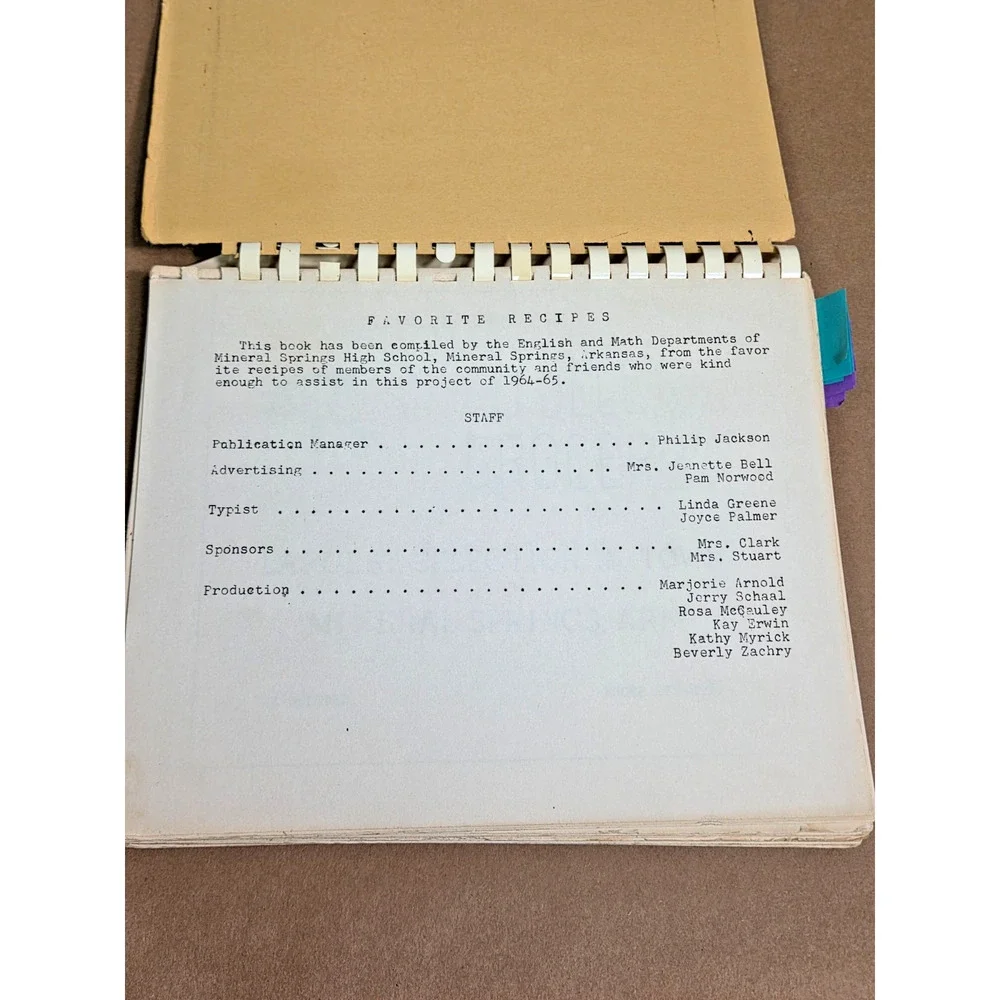 Vintage 1964 Mineral Springs AR Community Cookbook - Keys from Good Cooks